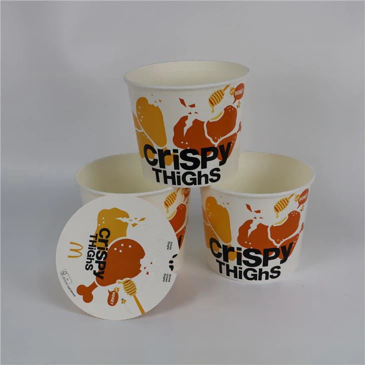 65oz Disposable Paper Buckets With Lid