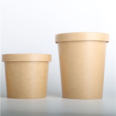 Gelas Es Krim Kertas Kraft Sekali Pakai